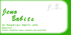 jeno babits business card