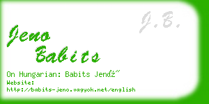 jeno babits business card